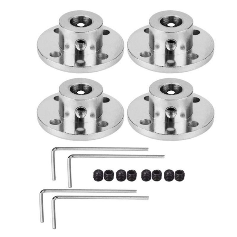 8mm Flange Coupling Connector, Rigid Guide Steel Model Coupler Accessory, Shaft Axis Fittings for RC Model Motors(4 Pack)