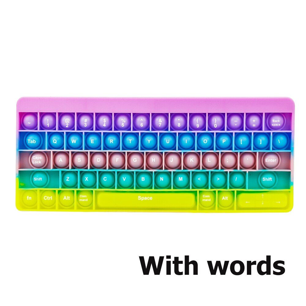 New Keyboard Fidget Toys Multi-color With Words for Children to Antistress Desktop Toy Hight Quality Push Bubble Silicone Toys