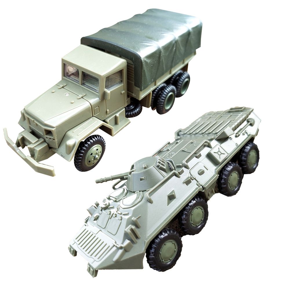 2Pcs/Set 1/72 M35 Truck BTR-80 Cavalry Carrier Model DIY Assembly Craft Kids Toy
