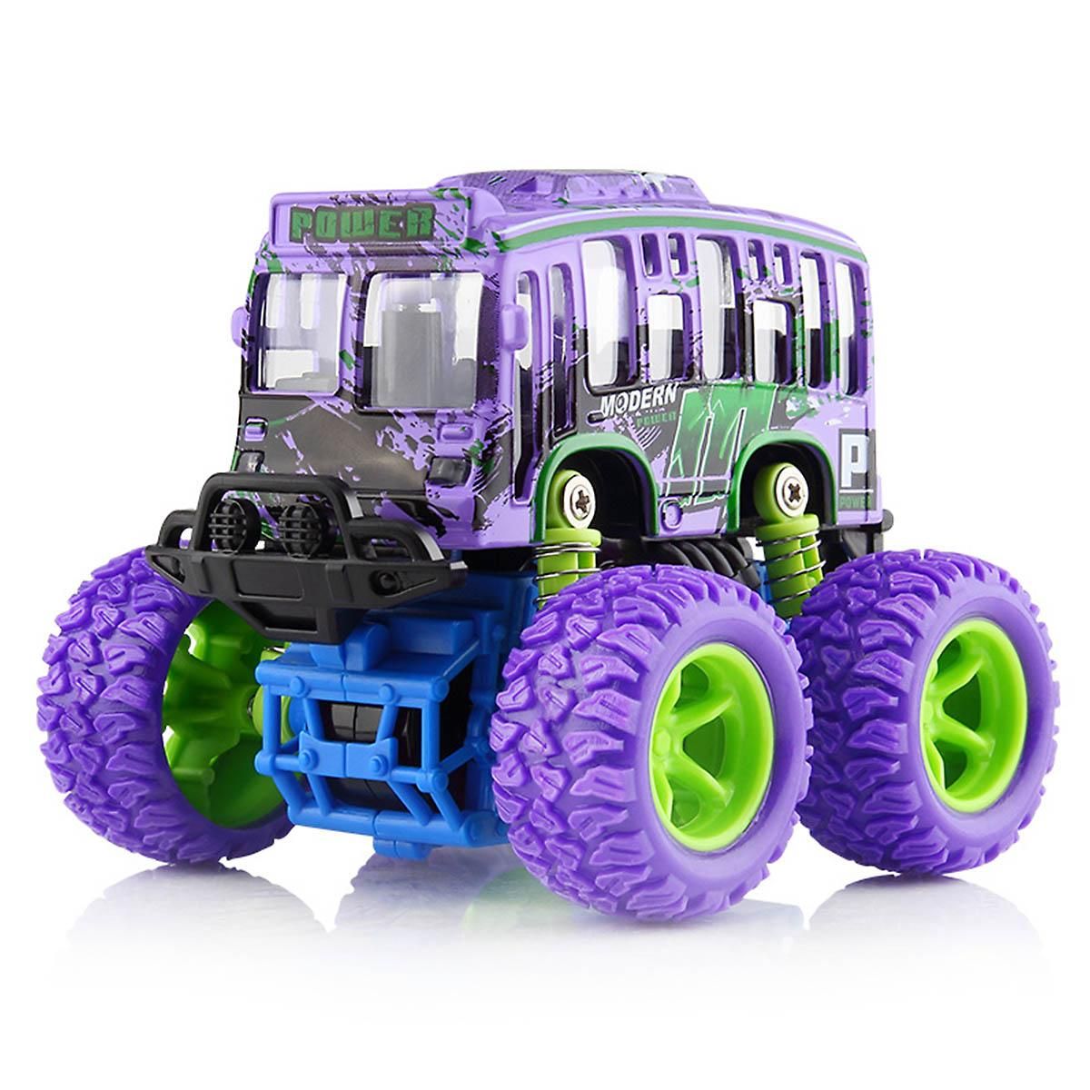 Alloy Plastic Big Wheel Diecast Toy Car Monster Truck Kids Birthday Gift Rewards - Purple