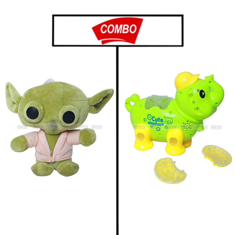 BABY YODA TEDDY WITH CUTE ELEPHANT COMBO PACK FOR YOUR KIDS
