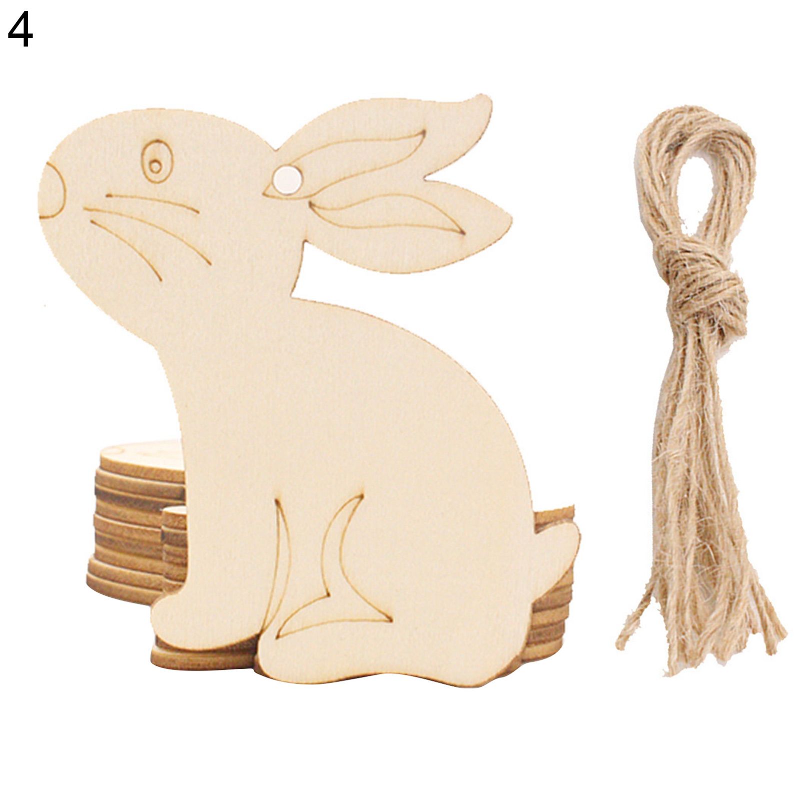 Wooden Crafts Burr-free Lovely DIY Wooden Easter Ornaments