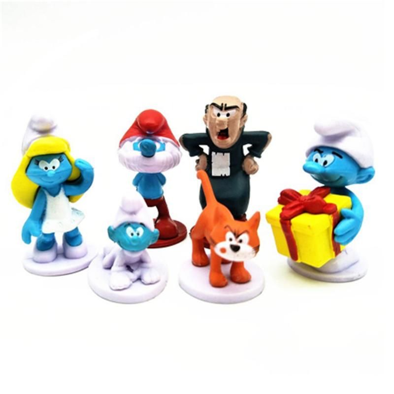 12 PCS The Smurfs Smurfette Gargamel Action Figures PVC Cake Topper Dolls
