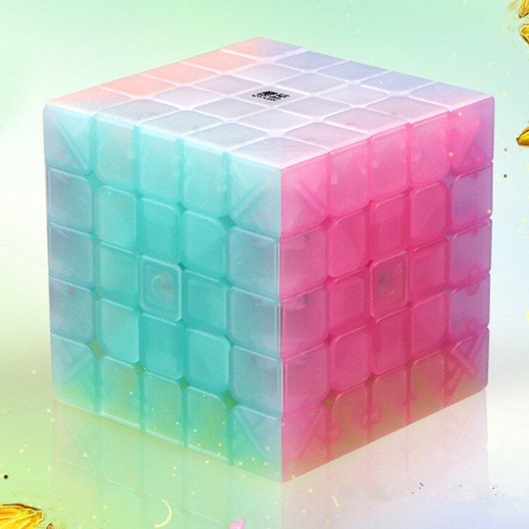 Qiyi Qizheng S 5x5 Anti-adhesive Magic Cube with Elastic Spring Educational Toys for Brain Trainning - Jelly Color