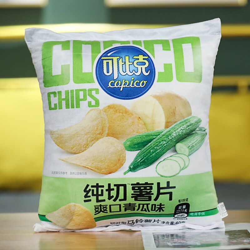 40cm/45cm Simulation Potato Chips Plush Pillow Toy Soft Cartoon Junk Food Spicy Bar Stuffed Doll Snack Pillow Cushion Home Decor
