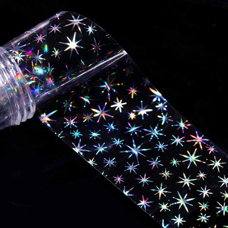 4*100cm  Nail Foil Sticker Flower Fire Geometric DIY Nail Designs Nail Art Transfer Sticker Decoration 1 Roll