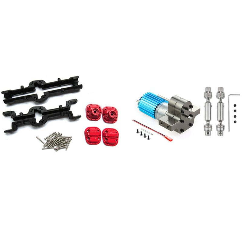 Transmission Gearbox 370 Motor for WPL C14 C24 B24 B36 MN D90 MN99S & Metal Front and Rear Bridge Axle Housing Case