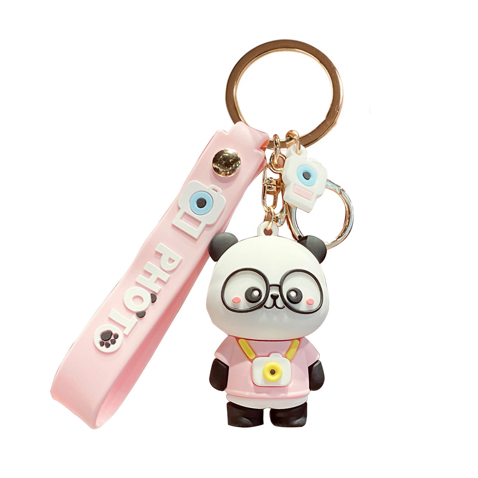 Cartoon Keychain Creative Panda Doll Figurine Key Rings