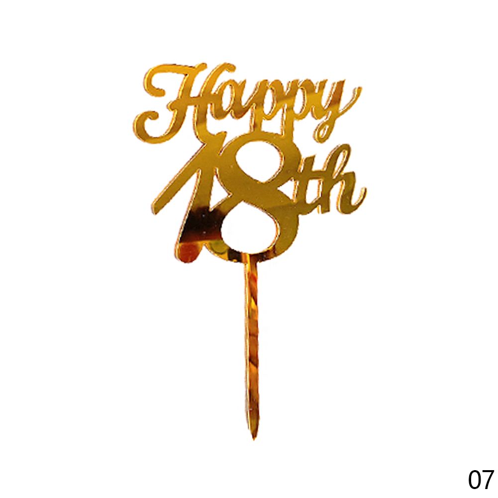 Happy Birthday Age Acrylic Cake Topper Birthday Cake Resuable Topper Cupcake Dessert Decor Birthday Party Supplies