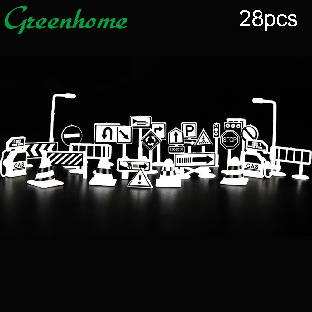 Greenhome 83x59cm Kids Car City Road Play Mat Carpet Traffic Signs Blocks Education Toy