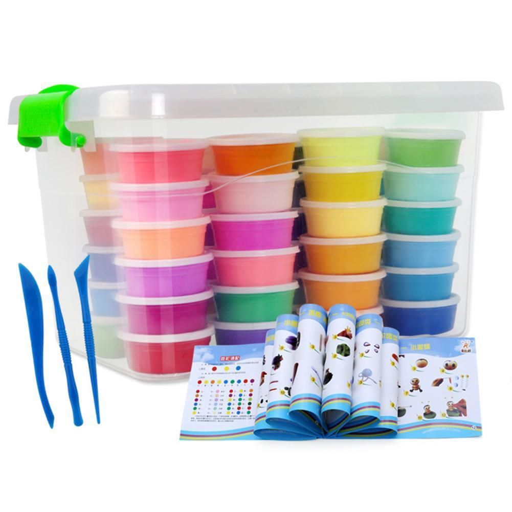 Slime Crystal Toys 24 Colors Light Clay Soft Model DIY Kid Gift Snow Polymer Plasticine Kit
