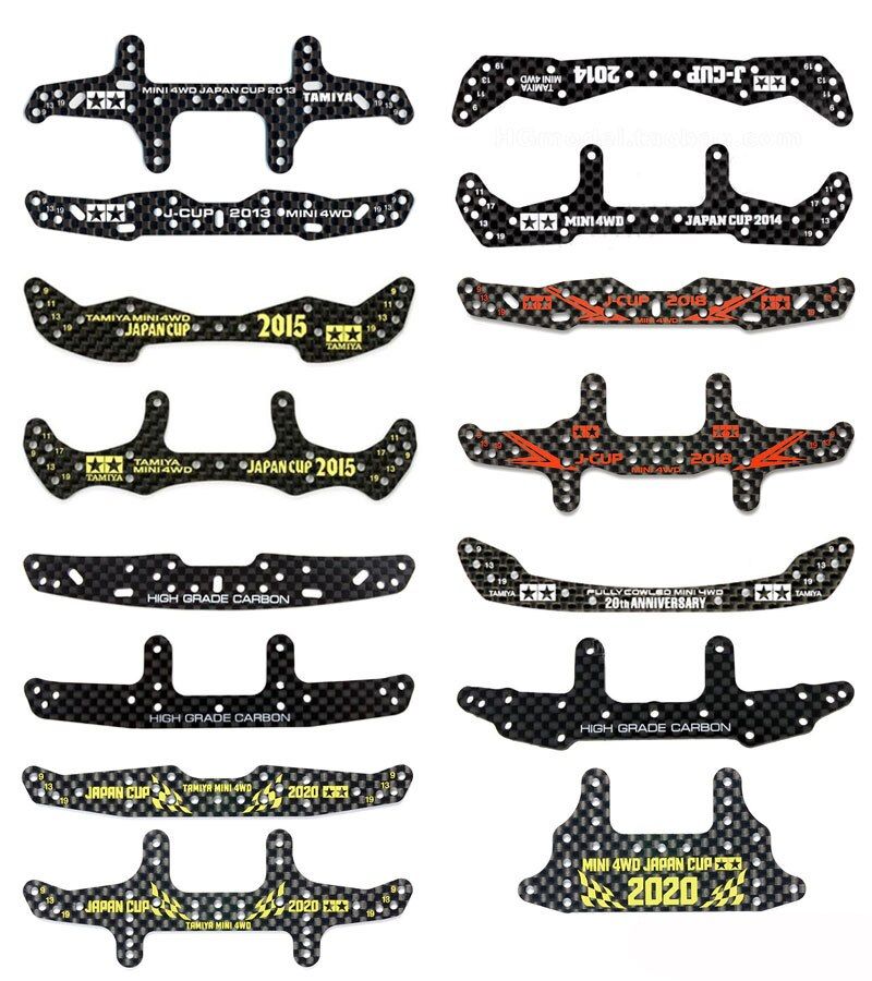 5PCS Tamiya Mini 4WD DIY Carbon Fiber Faucet Pteris J CUP 2013-2020 Year Front Rear Stay 94953/94954/95131/95132/95257/92420/92