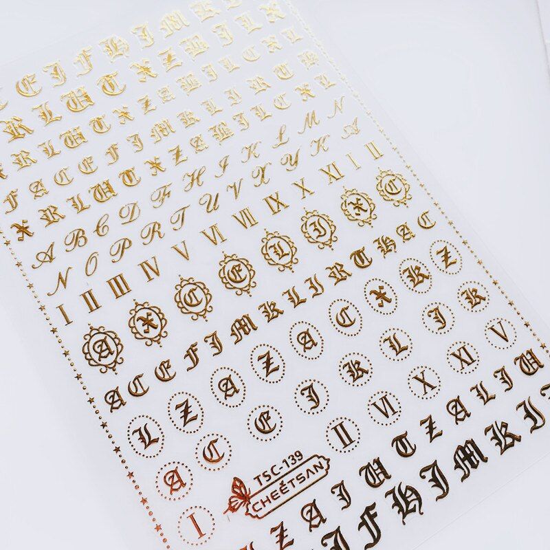 Newest TSC-160  alphabet nail letter stick 3d nail art sticker nail decal stamping export japan designs rhinestones  decorations