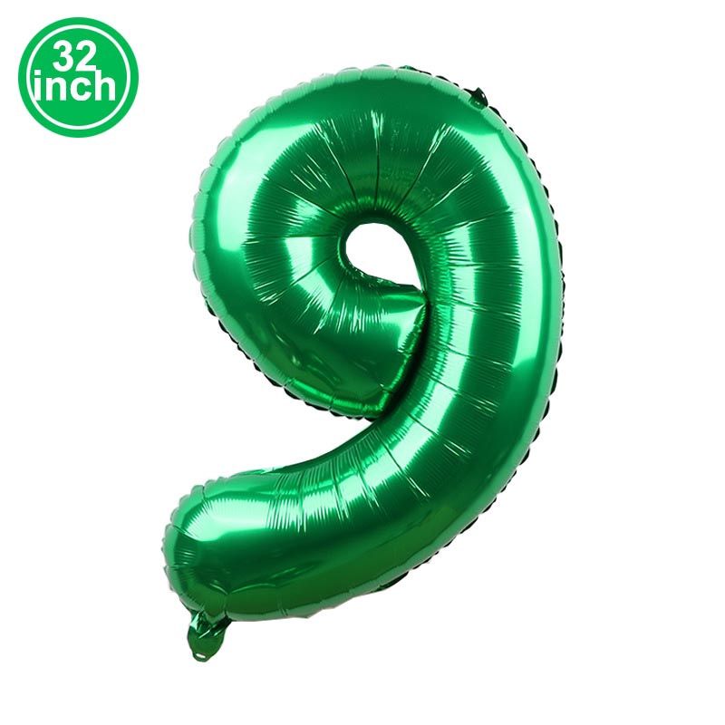 GC 1Pc 32inch Green Number Foil Balloons 0-9 Helium Green Balloon Happy Birthday Party Wedding Decoration Supplies number:3