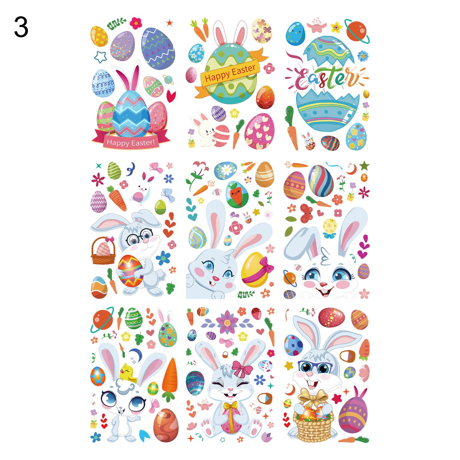 Window Clings Decor Eco-friendly PVC Easter Window Clings Decorations