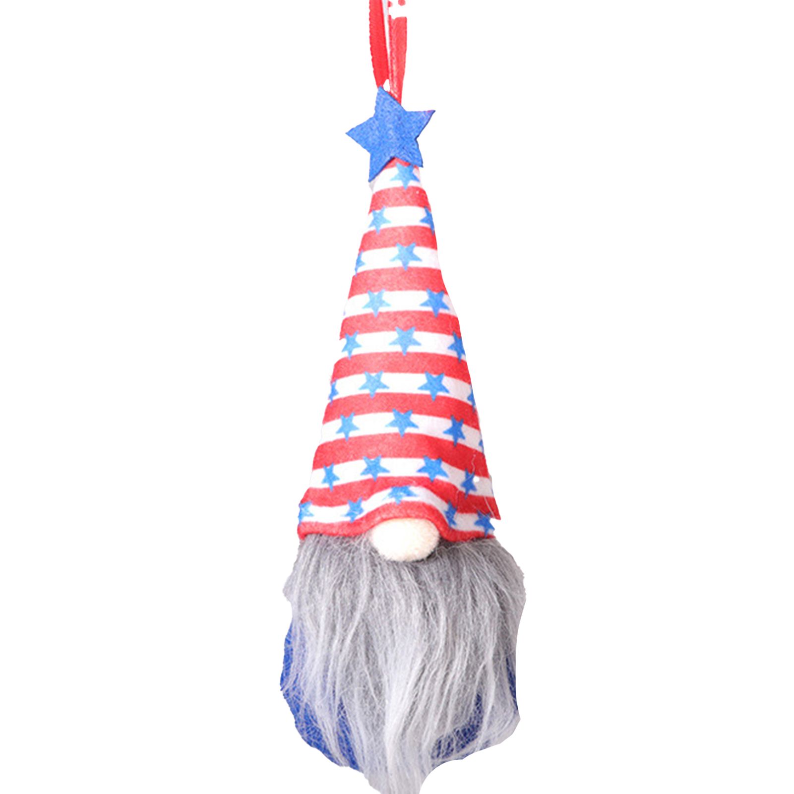 Gnome Doll Five-pointed Star Pattern Festival Decor Non-woven Fabric Faceless Gnomes Old Man Doll Pendant for American National Day