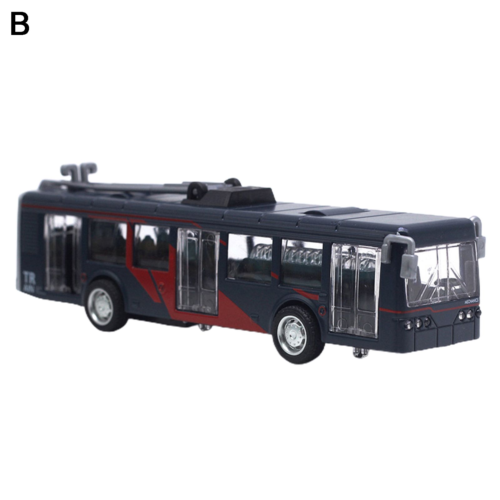Classic Bus Fall-resistant Desktop Decor Alloy Pull Back Car Model Kids Toy for Boys