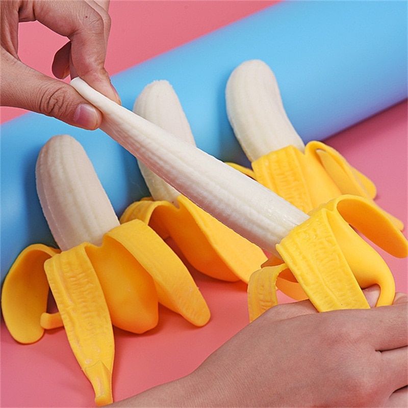 Slowly Rising Simulation Giant Banana Stress Relief Toy Squeezing PU Toy Anti-stress Banana Shape Toy Kids Toy