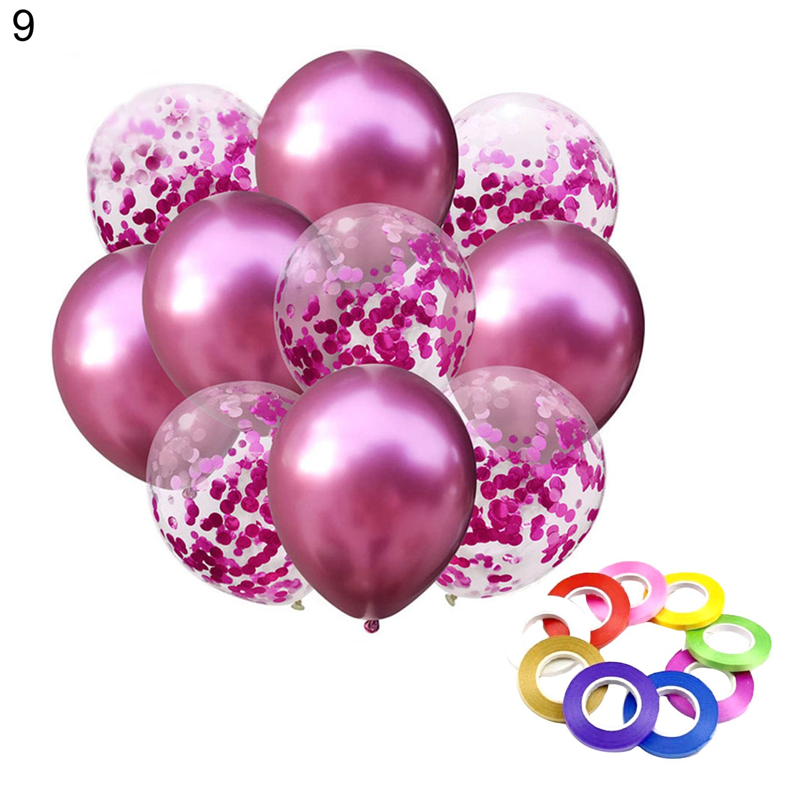 1 Set Metallic Balloons Creative Wide Application Long Lasting Multi-color Wedding Sequined Balloon for Party