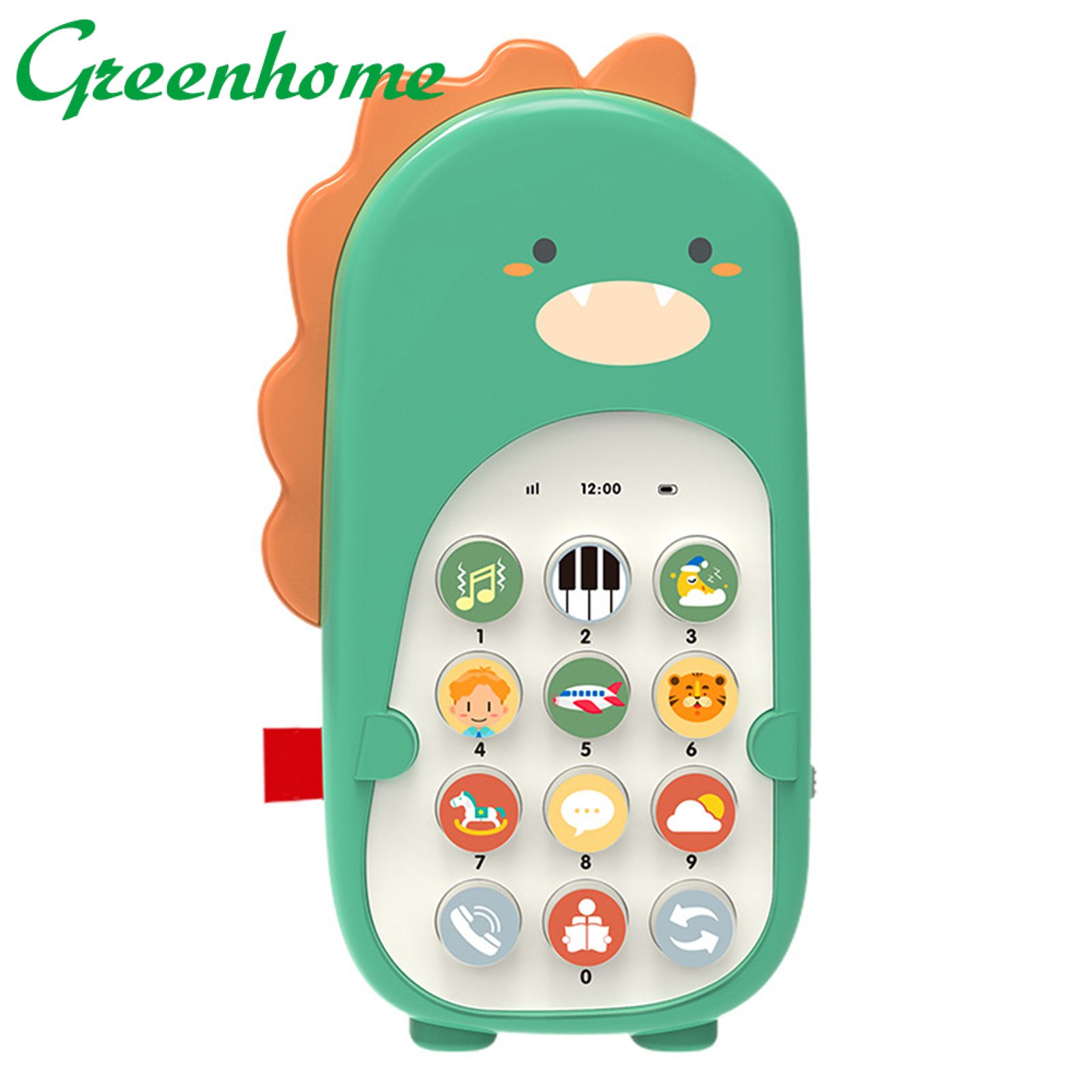 Greenhome Mobile Toy Dinosaur Shape Multifunctional ABS  Phone Educational Toy for Gifts
