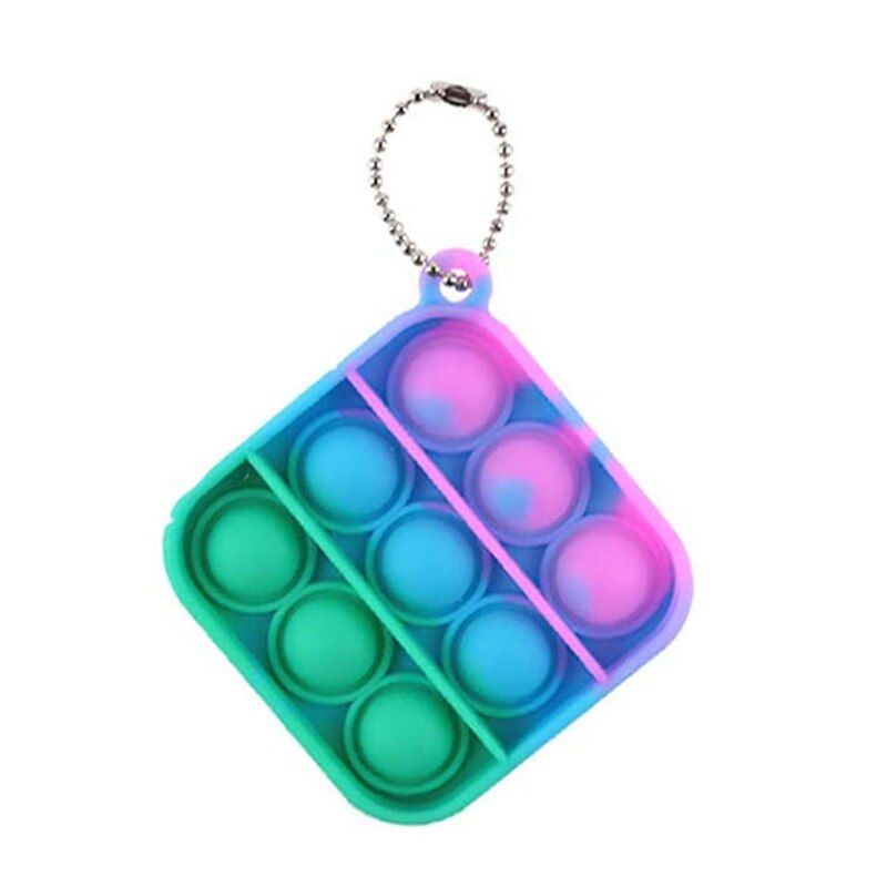Trend simple dimple fidget toy keychain push pop bubble figet unicorn popet Antistress Toy with chain New simpl dimmer Gift
