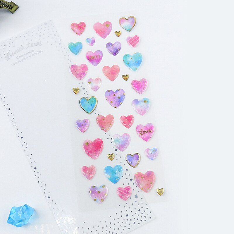 Fantasy water drop stickers bronzing 3D environmental protection mobile phone diary handbook sticker material children's gifts