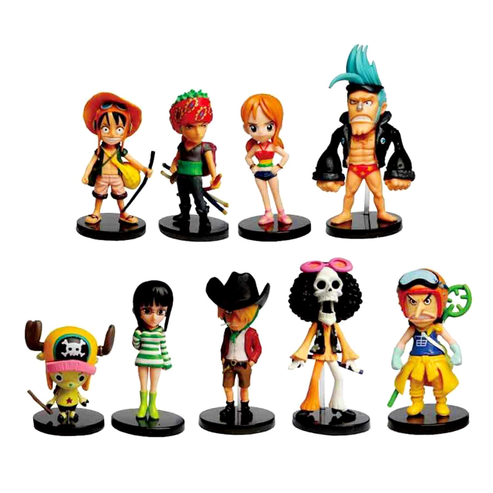 9Pcs Anime One Piece Simulation Figure Model Collectable Decor Toy Children Gift