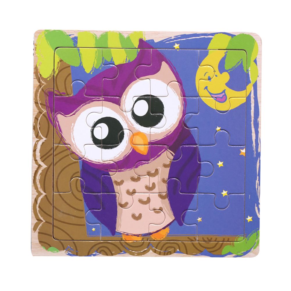 15x15cm Wooden Colorful Insect Animal Jigsaw Puzzles Board Kids Intellectual Toy