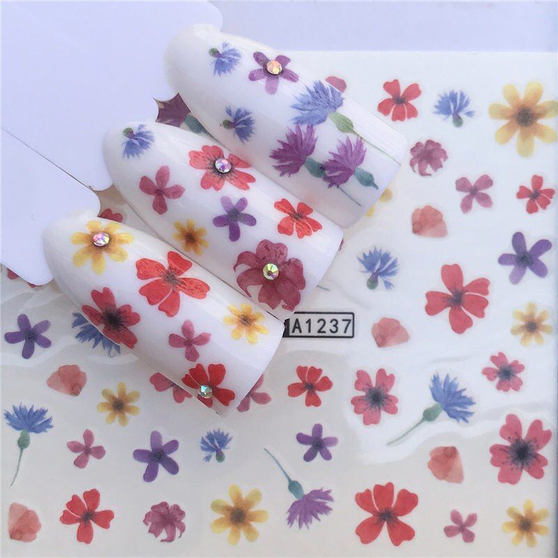 1 Sheet Mixed Designs Wind Chimes Water Transfer Nail Art Stickers Dream Bright Color Decals Woman Make Up Tools