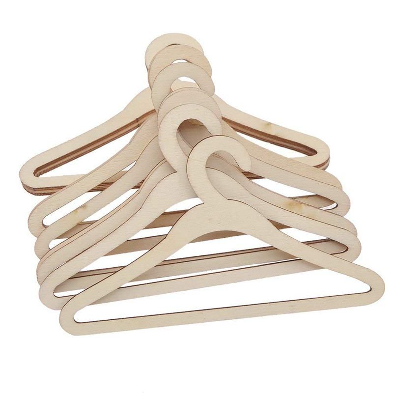 Lot 10 pcs Wooden hangers Coats Jackets For Dolls (15 cm # 1)