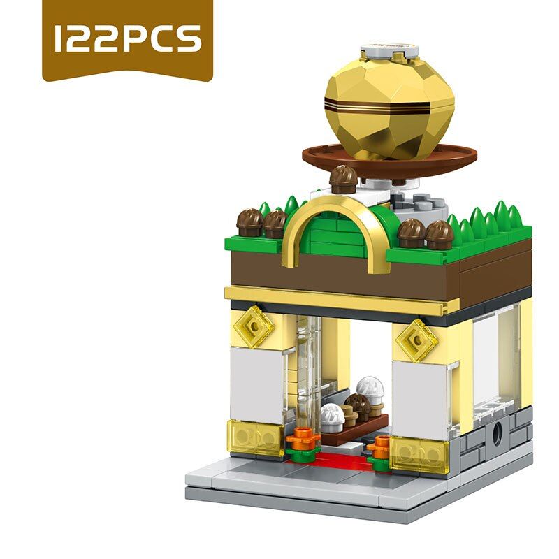 Architecture Creator City Street View Restaurants Building Blocks Store Shop House Model Brick For Children MOC Toys