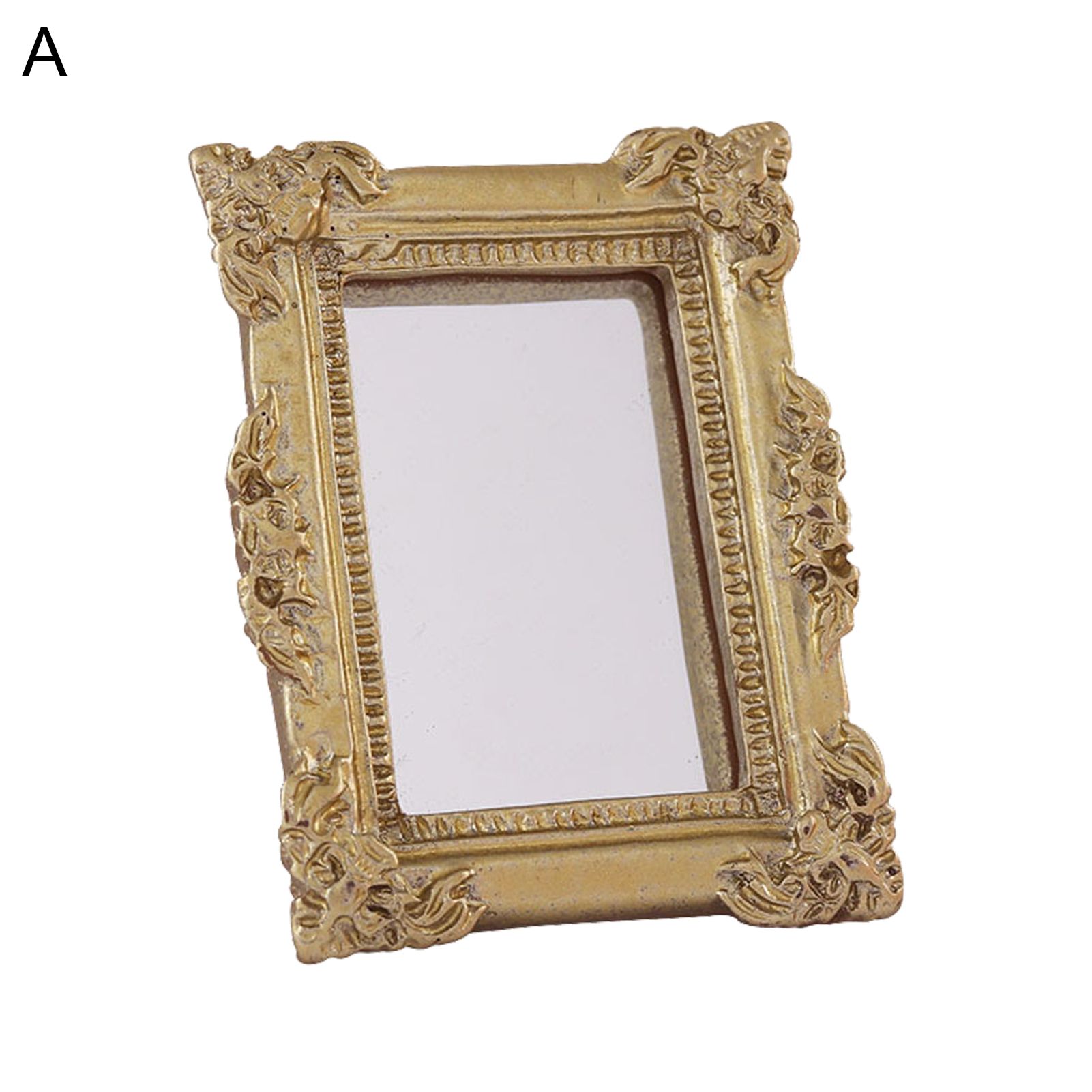 Miniature Mirror Anti-rust Moisture-proof Doll Accessories Dollhouse Baroque Wall-Mounted Mirror for Children