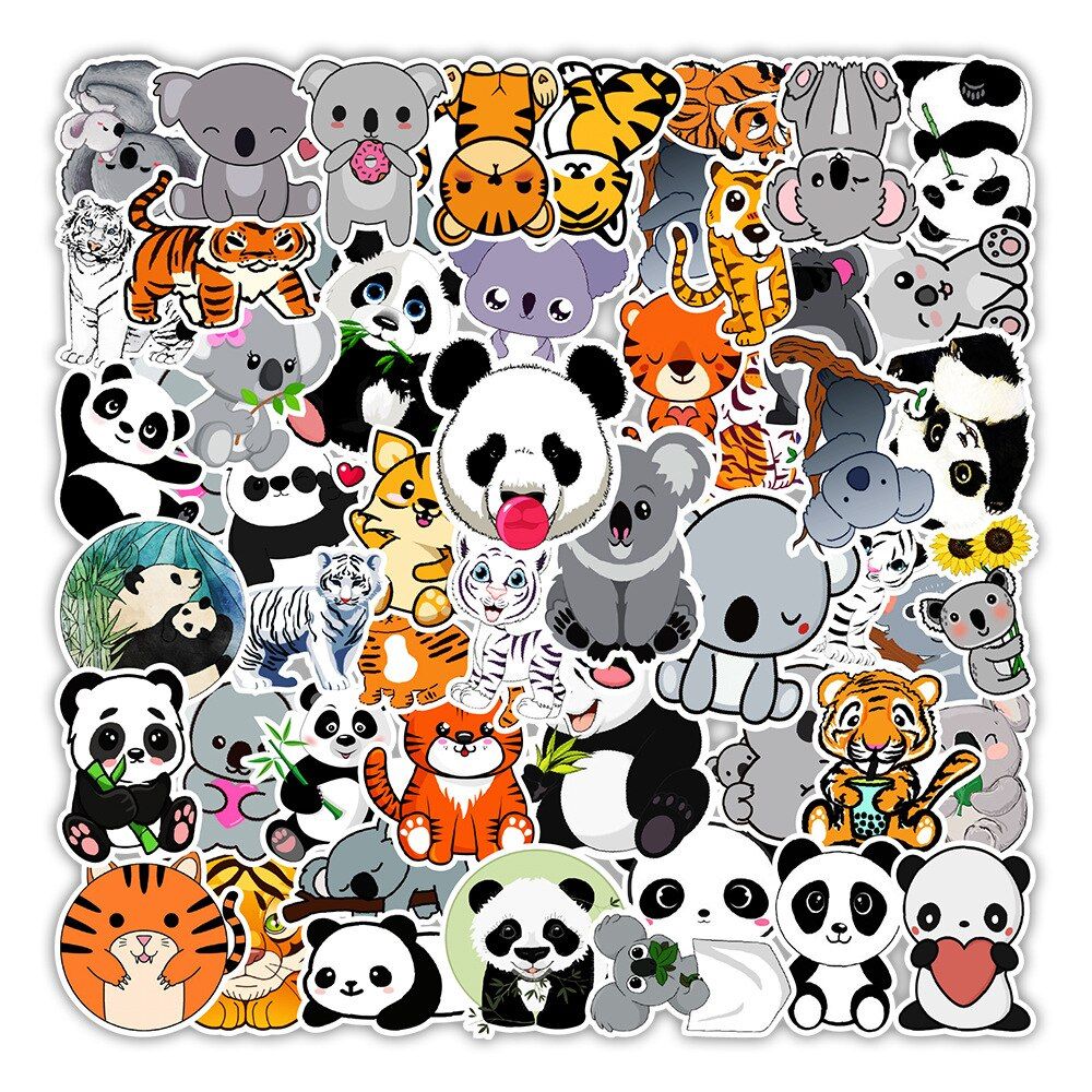 10/50pcs Small Panda Stickers Classic Graffiti For Suitcase Cool Laptop Skateboard Cartoon Toy Luggage Cute Animal Panda Decals