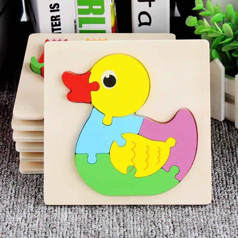 Montessori Wooden 3D Geometry Children's Jigsaw Toy Cartoon  Building Block Puzzle Preschool Early Education Learning Toys