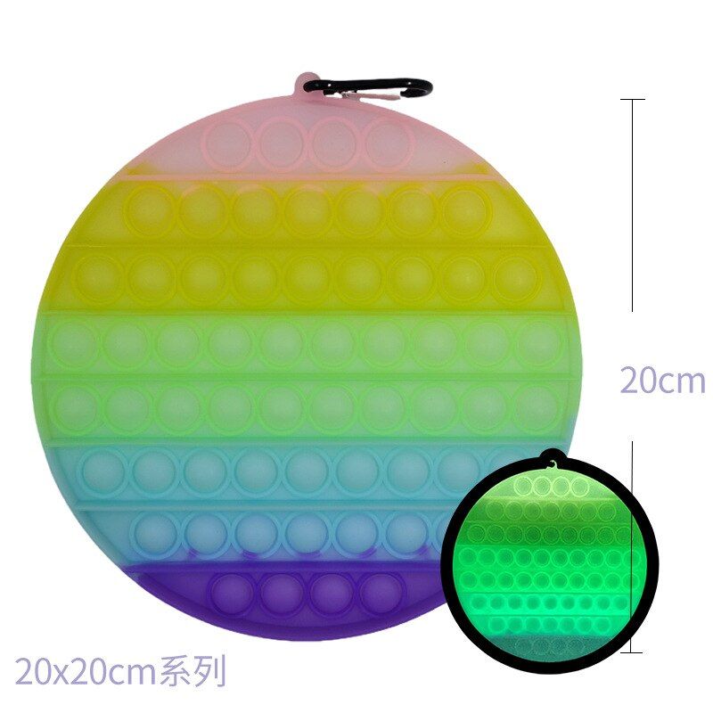 Pop Fidget  Luminous Push Bubbles  and Children’s Game Sensory Toys Antistress Special Need Glow in Night Mini and XXL Size