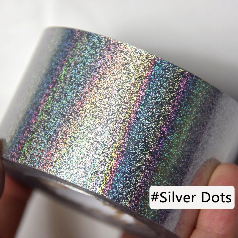 1 roll 120m*4cm Holographic Nail Foil Holographic Gold Laser Silver Nail Art transfer Decal Foil Sticker Decals Nail Decoration