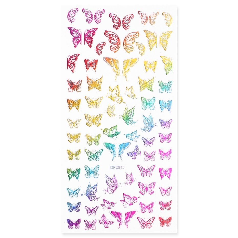 Chameleon Nail Sticker Decal 5D Snowflake Butterfly Gradient Color Adhesive Slider Decoration Wrap Nail Art Decals JIDP2013-2024