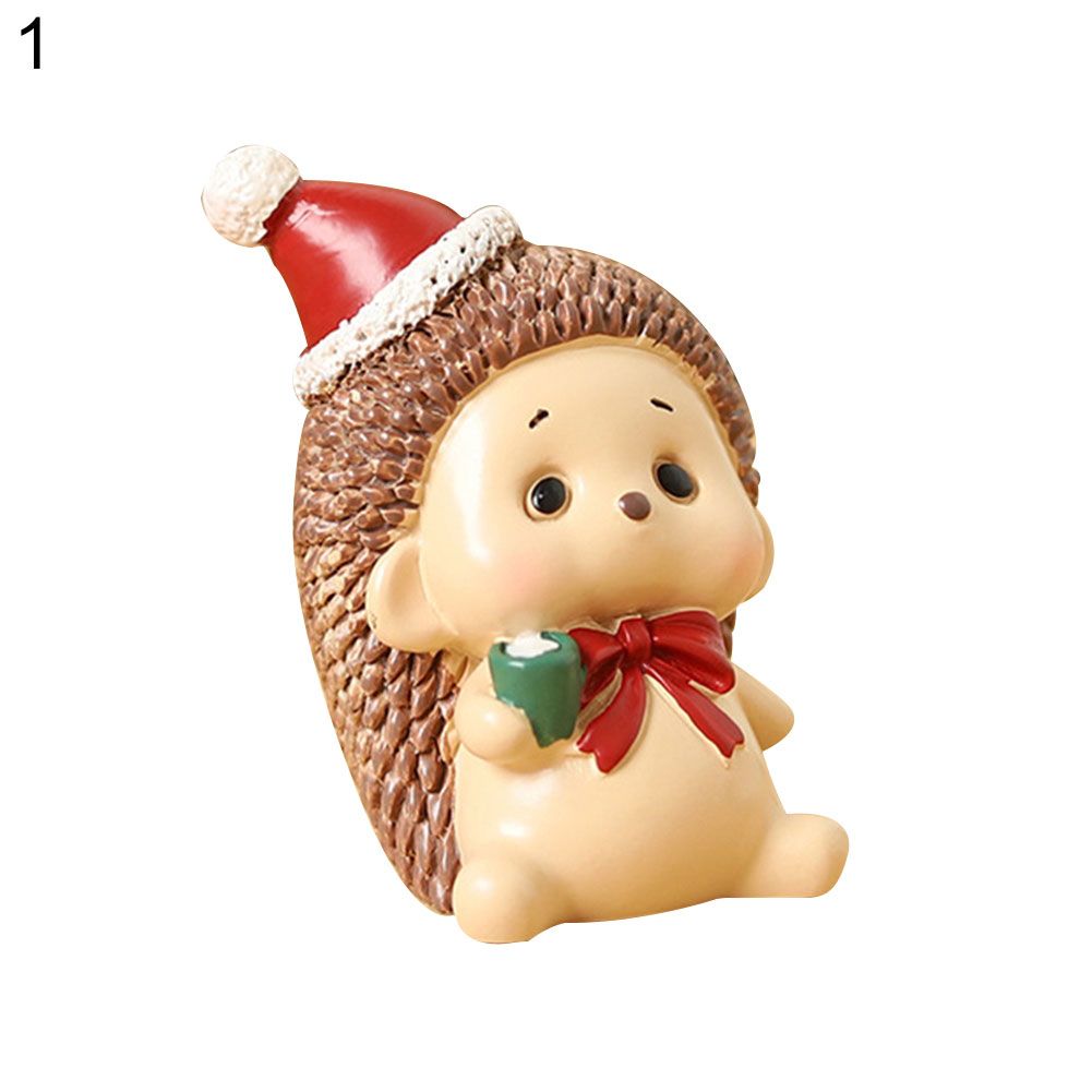 Cartoon Santa Elephant Resinniature Figurine Ornament Home Christ Decor