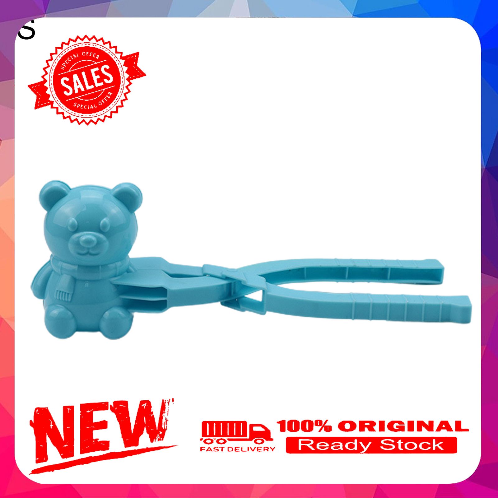 Bear Shape Soccer Style Snowball Maker Clip Plastic Freely Switched Winter Snowball Clamp Kids Toy