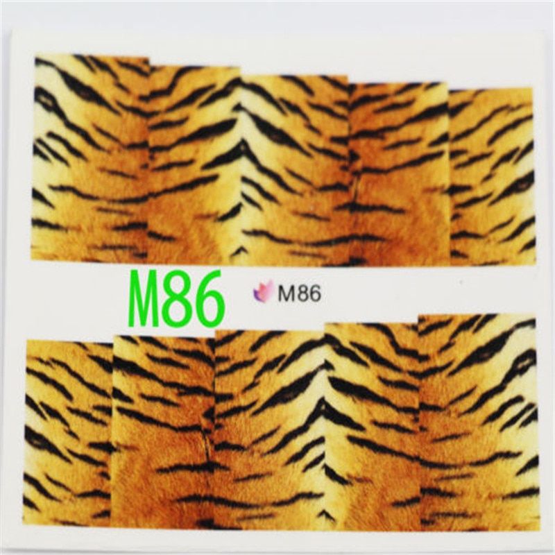 DIY Nail Sticker Beauty Sticker Tips Dye In The Wood Water Transfer Nail Full Wrap Decal Nail Wild Leopard Tiger Snake Pattern