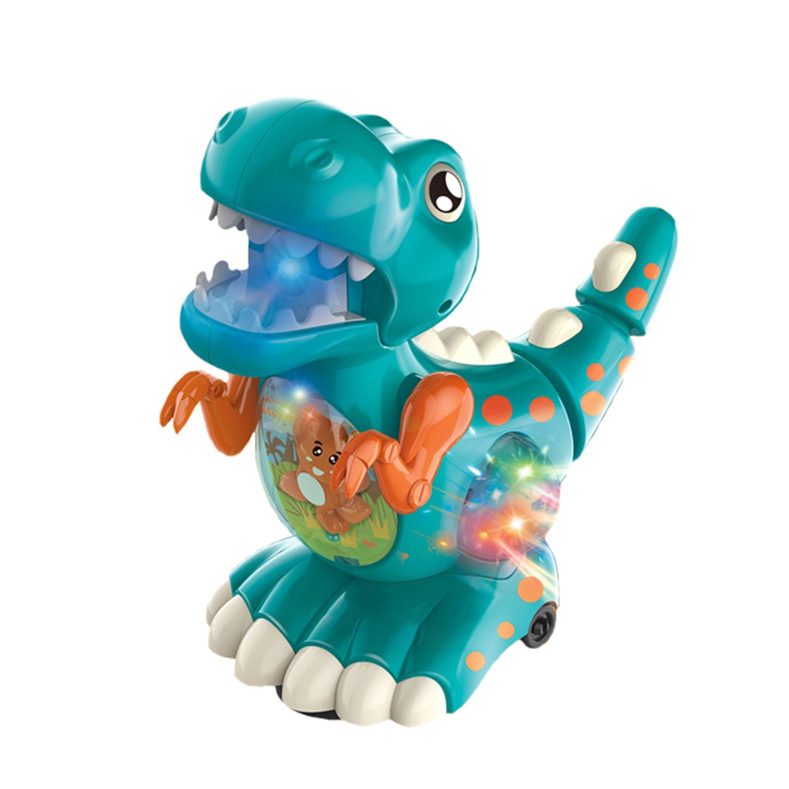 Musical Tyrannosaurus Model Light Effect Universal Direction Driving Cartoon Dinosaur Tyrannosaurus Model Figure for Education
