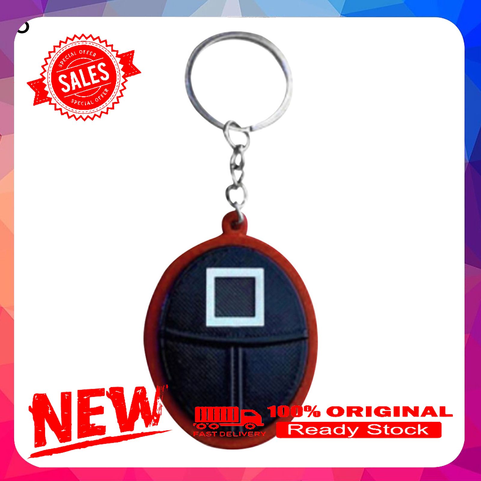 Squid Game Key Ring Stylish Creative Acrylic Korean Dramas Squid Game Triangle Square Circle Keychain Fans Gift
