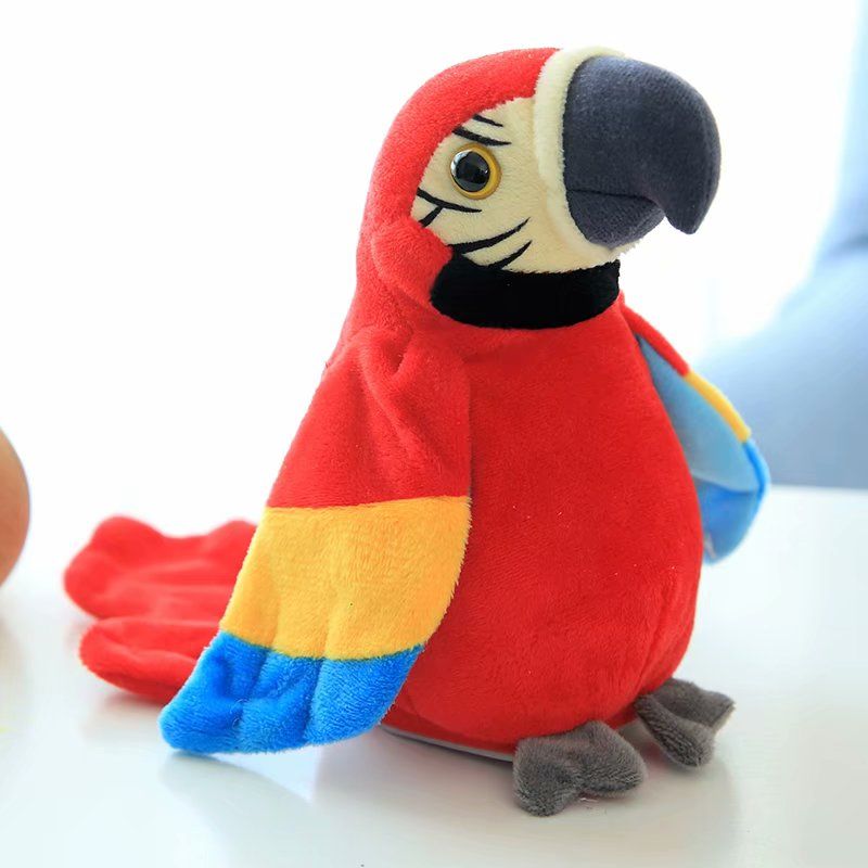 Electronic Talking Parrot Plush Toys Cute Speaking and Recording Repeats Waving Wings Electric Bird Stuffed Plush Toy Kids Toy