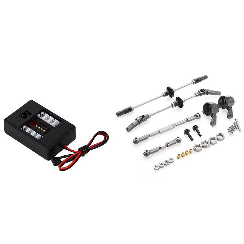 LED Light Kit 12 LED Flashing Head Light Lamp System & Steel Gear Bridge Axle Gears for WPL B14 B24 C14 C24 C34 C44 B16