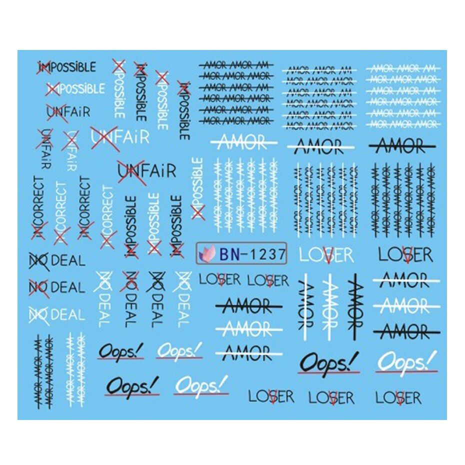 Snake on Nails Black Sticker Decals Nail Art Tattoo Slider Water Transfer Letter Winter Manicure Decoration Wraps CHSTZ1050-1065