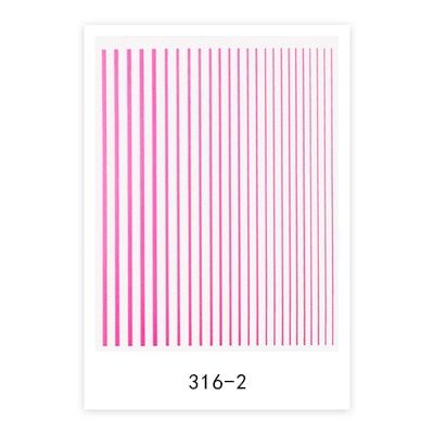 1pc  fluorescein 3D nail sticker curve stripe lines nail adhesive stripe band Nail Art stickers fluorescent color line paster