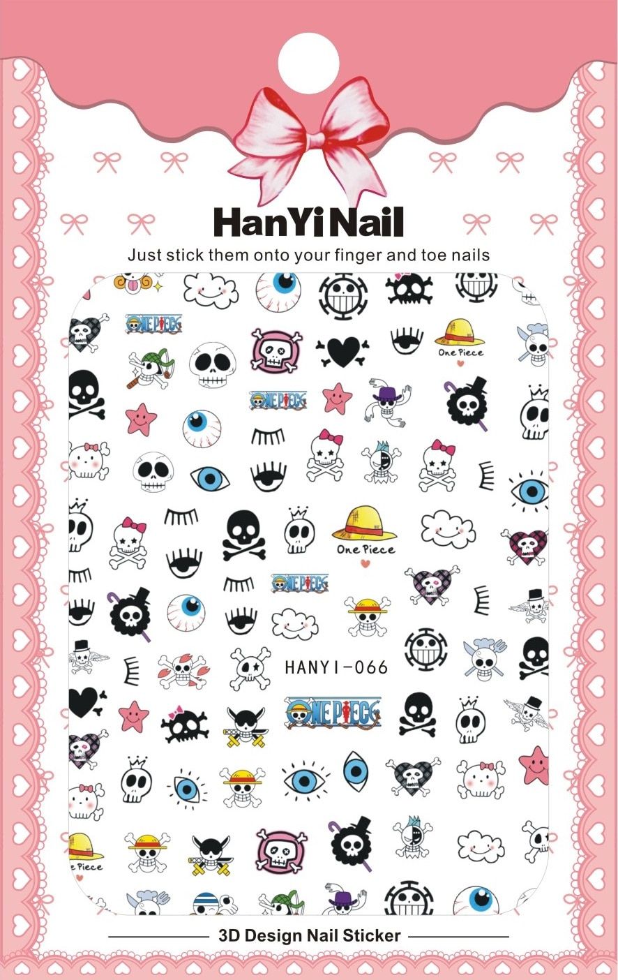 HanYiNail 057-079  Fruit String Lines Cartoon Self Stick Nails Art Sticker Harajuku Nail Wrap Sticker Tips Manicura stickers