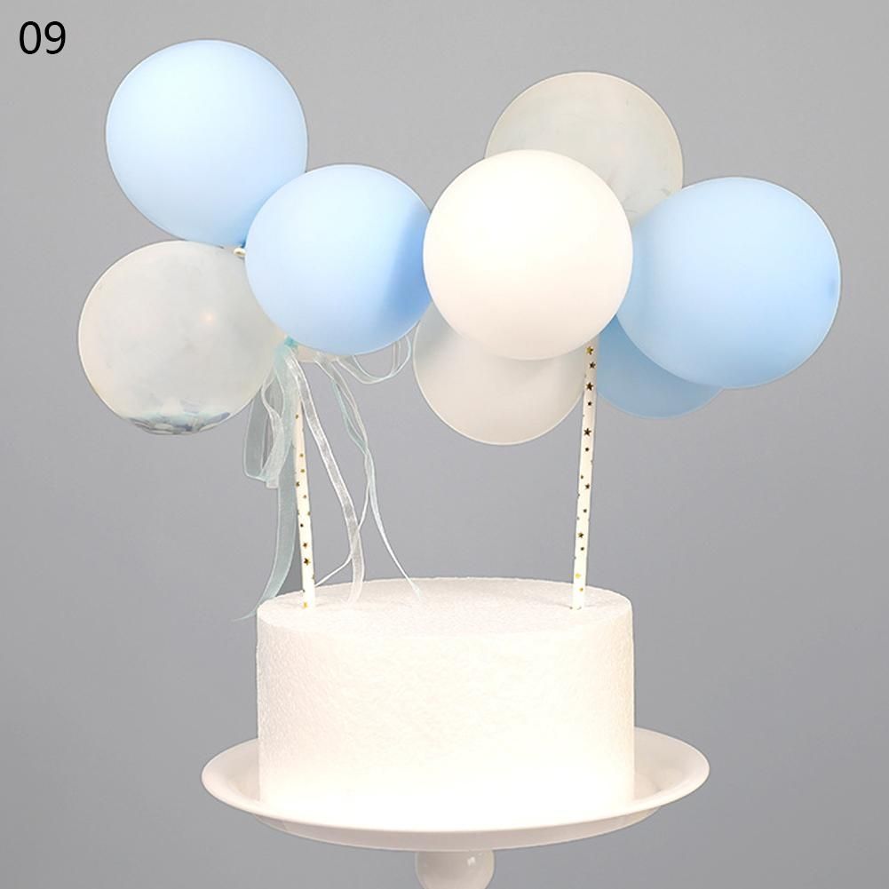 14Pcs/Pack 5Inch Balloon Cake Topper Cloud Shape Confetti Balloon Cake Topper Balloons for Birthday Baby Shower Wedding Decoration
