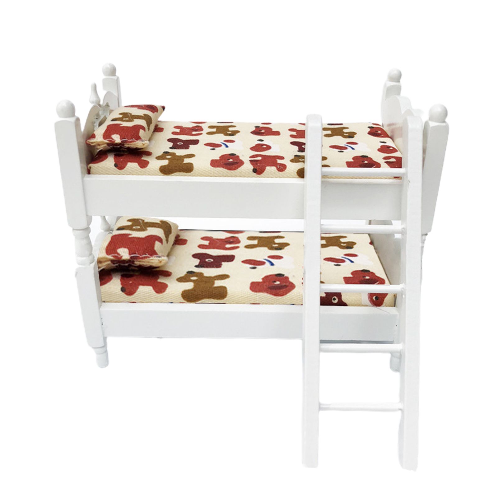 1/12 Mini Bunk Bed Children Bedroom Model Pretend Play Toys Dollhouse Accessory