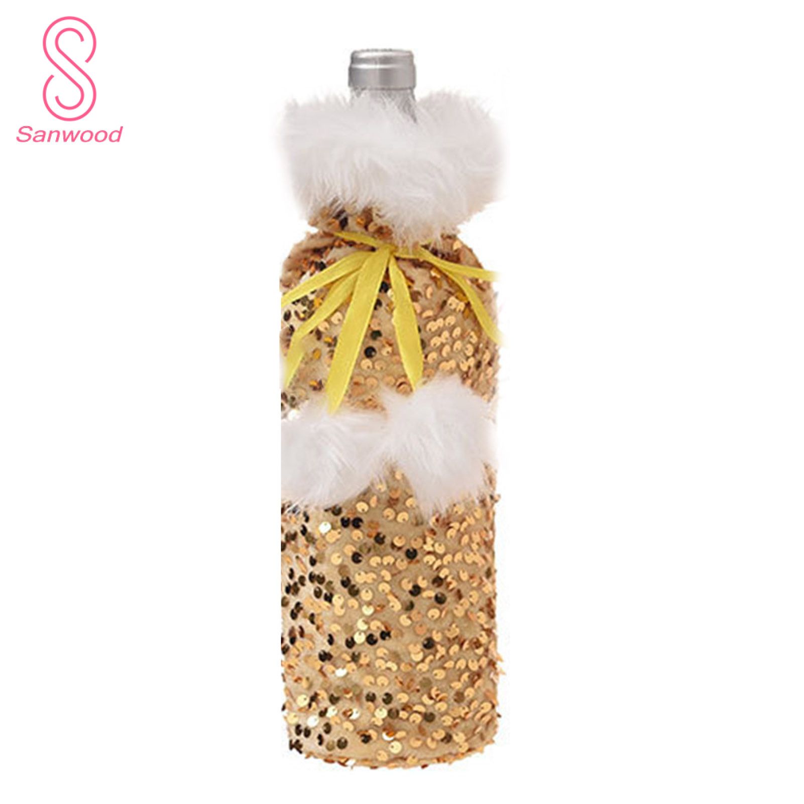 Bottle Bags Compt Plush Bottle Gift Bag with Drawstg